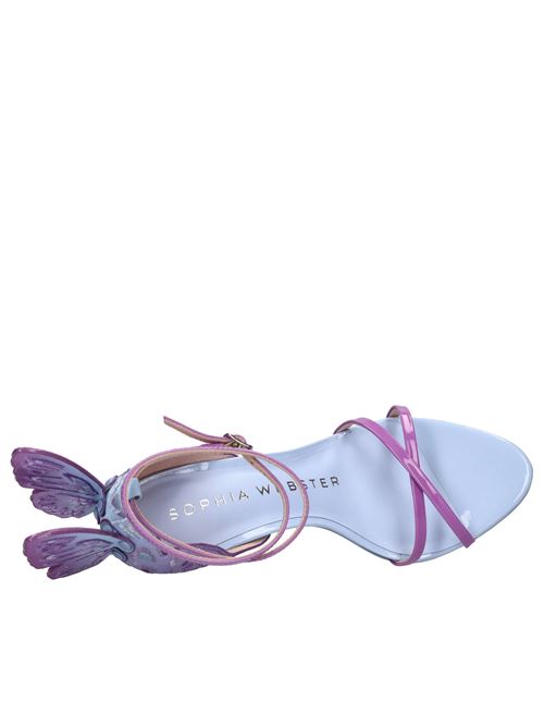 Sandali modello CHIARA in pelle e tessuto SOPHIA WEBSTER | CHIARA EMBROIDERY MID SANDALMALIBU